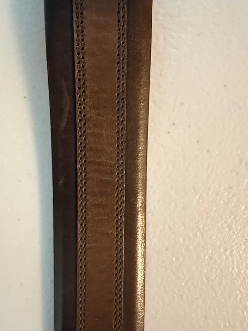 Mezlan Two-Tone Brown Leather Belt with Polished Buckle - 42 inches